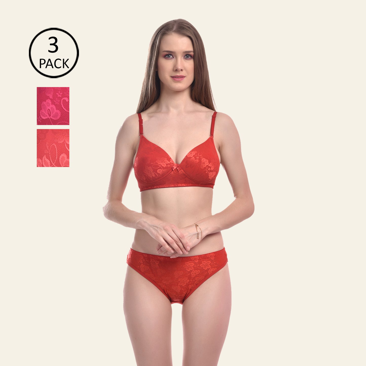 Softskin Pack of 3 Seamless Padded Lingerie Set