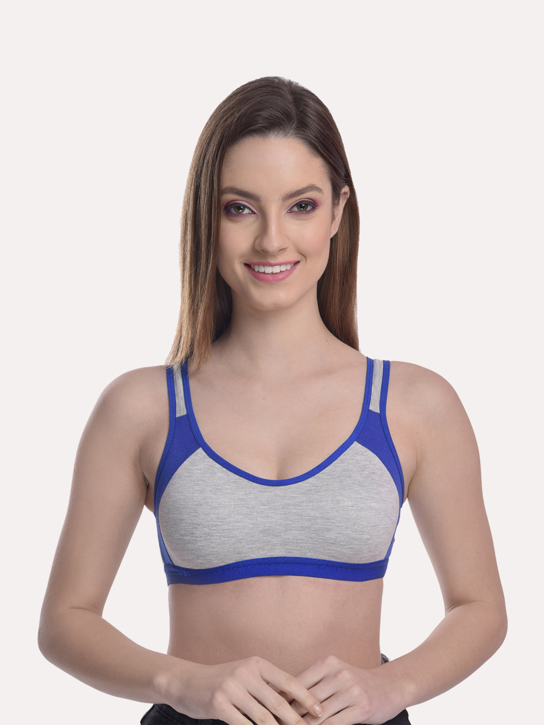 Grey & Red Pack Of 3 Colourblocked Non Padded Non Wired Bra