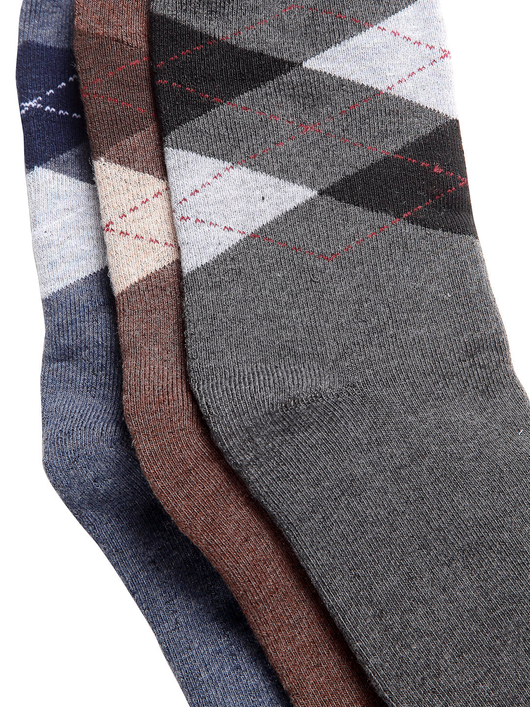 Texlon Men's Woolen Thick Towel Formal Winter Socks (Pack of 3 Pairs)(Free Size, Multicolored)