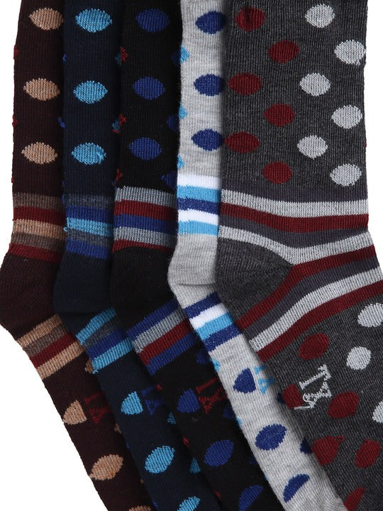 Texlon Kids Pack Of 5 Assorted Calf-Length Socks