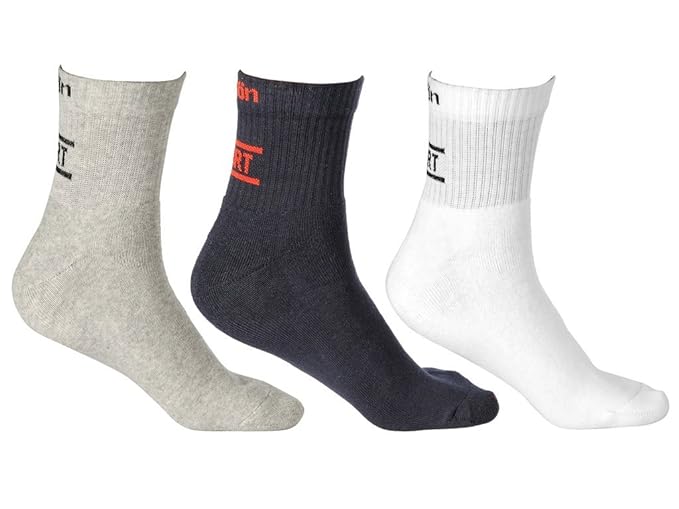 Texlon Men's Cushioned Sports Ankle Length Socks (Pack of 3)