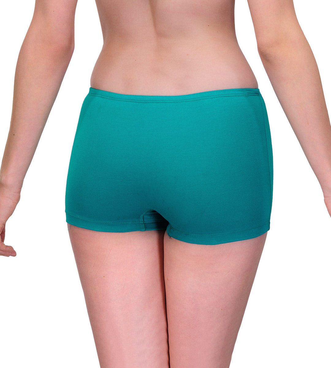 Women's Pack of 6 Cotton blend Green Colour Boyshorts