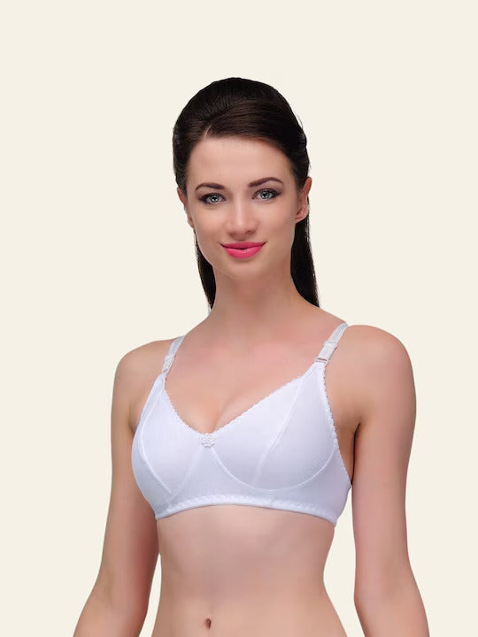 Pack of 3 Non Padded Full Coverage White Bra