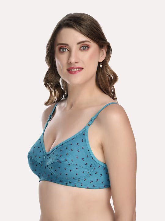 Women Red & Pink Pack Of 3 Floral Cotton Bra