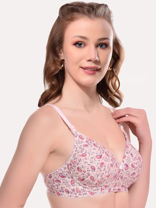 Pack of 3 Floral T-shirt Bra - Full Coverage Heavily Padded