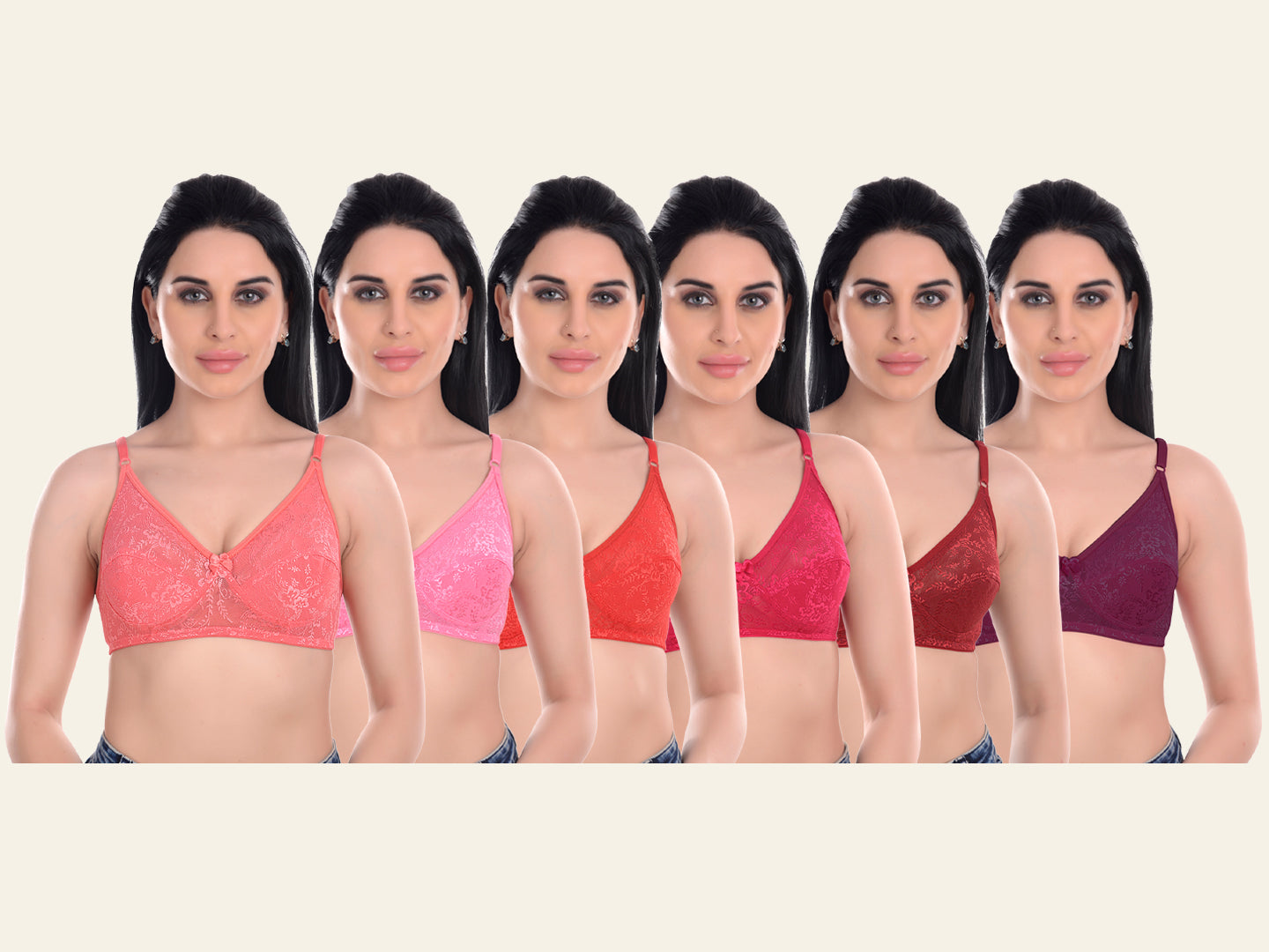 Pack of 6 Non Padded Full Coverage Bra