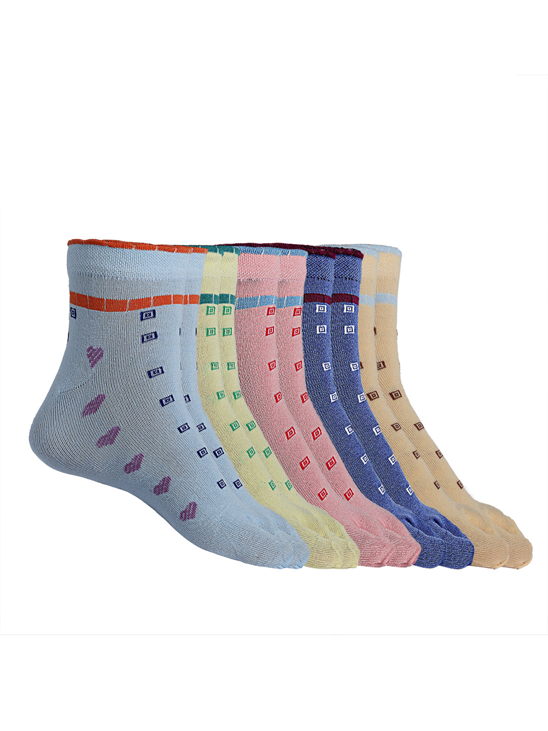 Texlon Women's Ankle Cotton Thumb socks (pack of 5 )(Multicolored , Free Size)