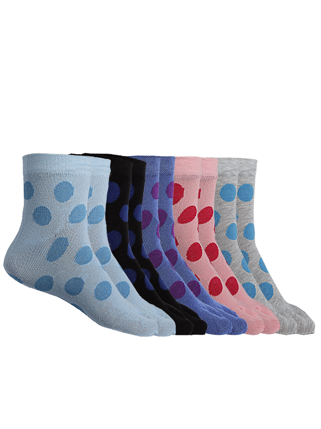 Texlon Women's Ankle Cotton Thumb socks (Pack of 5)(Multicolored, Free Size)
