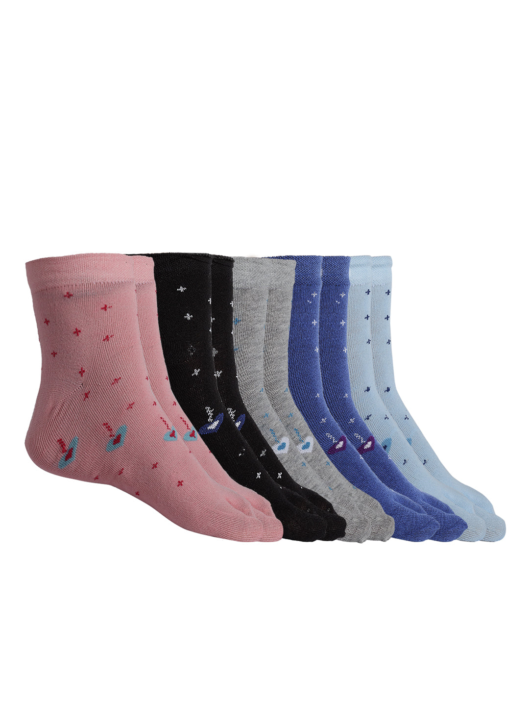 Texlon Women's Cotton Ankle Thumb socks (Pack of 5)(Multicolored, Free Size)