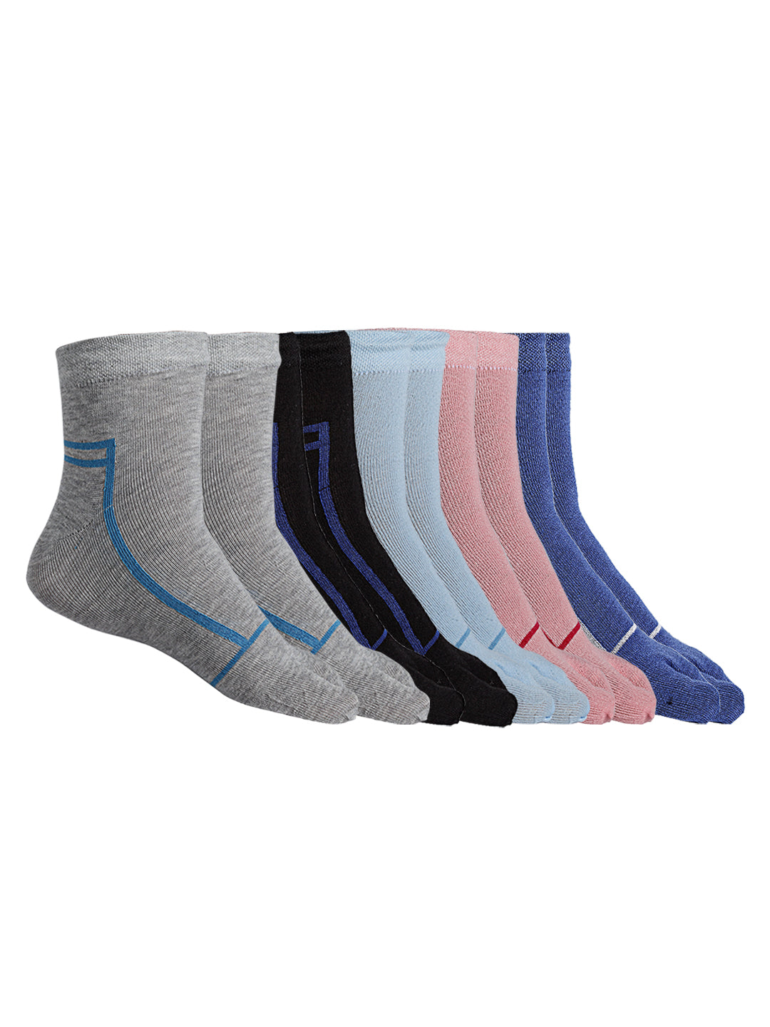 Texlon Women's Ankle Cotton Thumb socks (pack of 5 pairs)(Multicolored, Free Size)