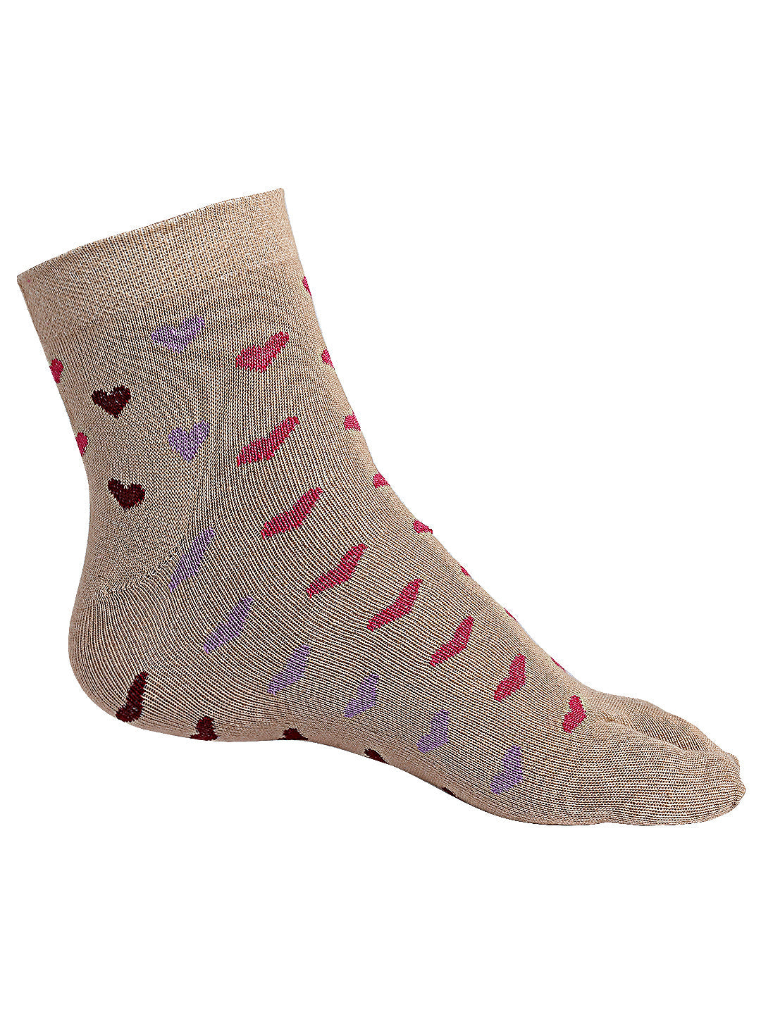 Texlon Women's Ankle Cotton Thumb socks (pack of 5 pairs)(Beige, Free Size)