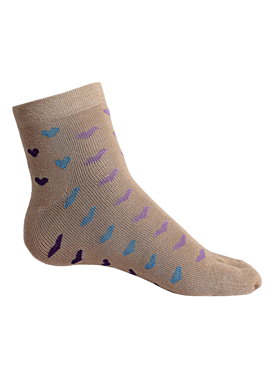 Texlon Women's Ankle Cotton Thumb socks (pack of 5 pairs)(Beige, Free Size)