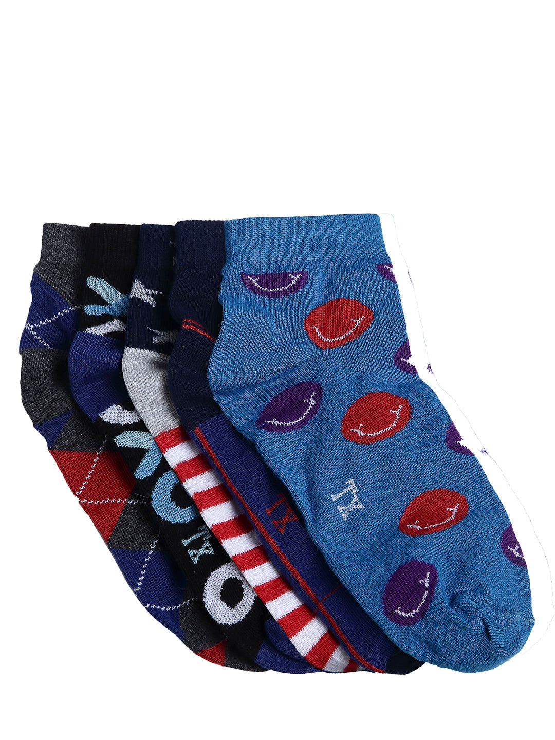 Texlon Kids Pack Of 5 Assorted Calf-Length Socks
