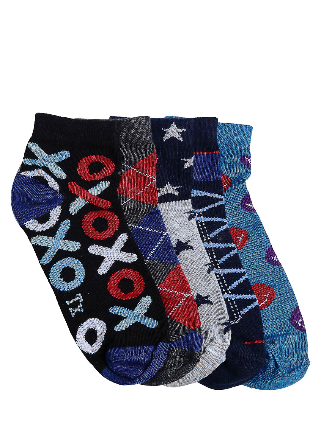 Texlon Kids Pack Of 5 Assorted Calf-Length Socks