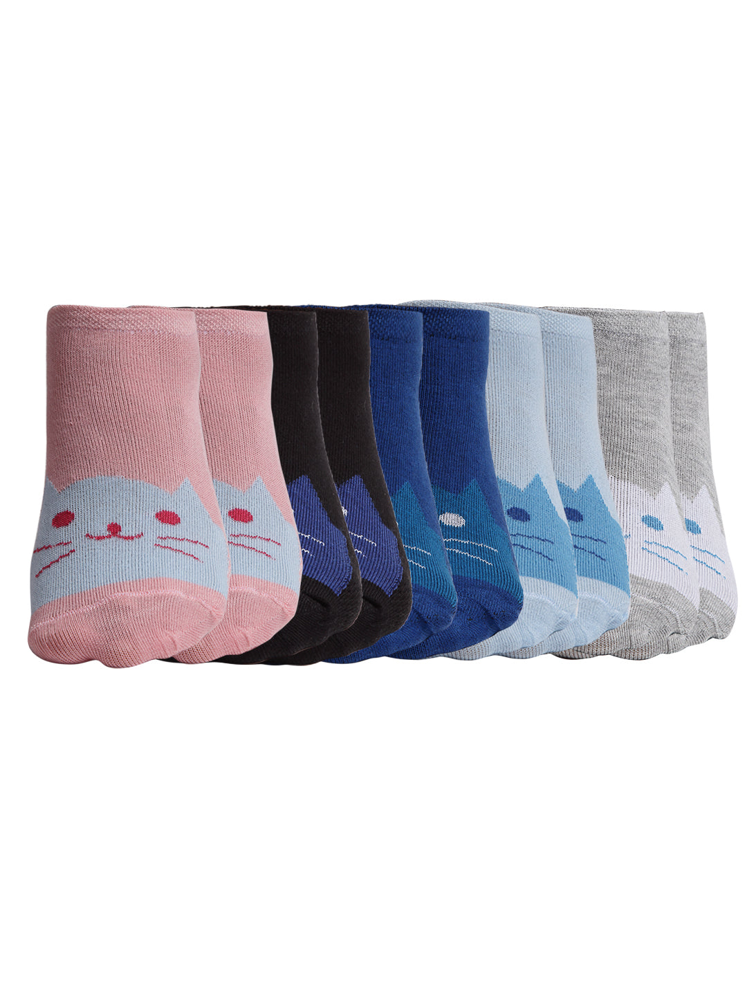 Texlon Women's Cotton Solid Low Cut Loafer Cartoon Socks Pack of 5