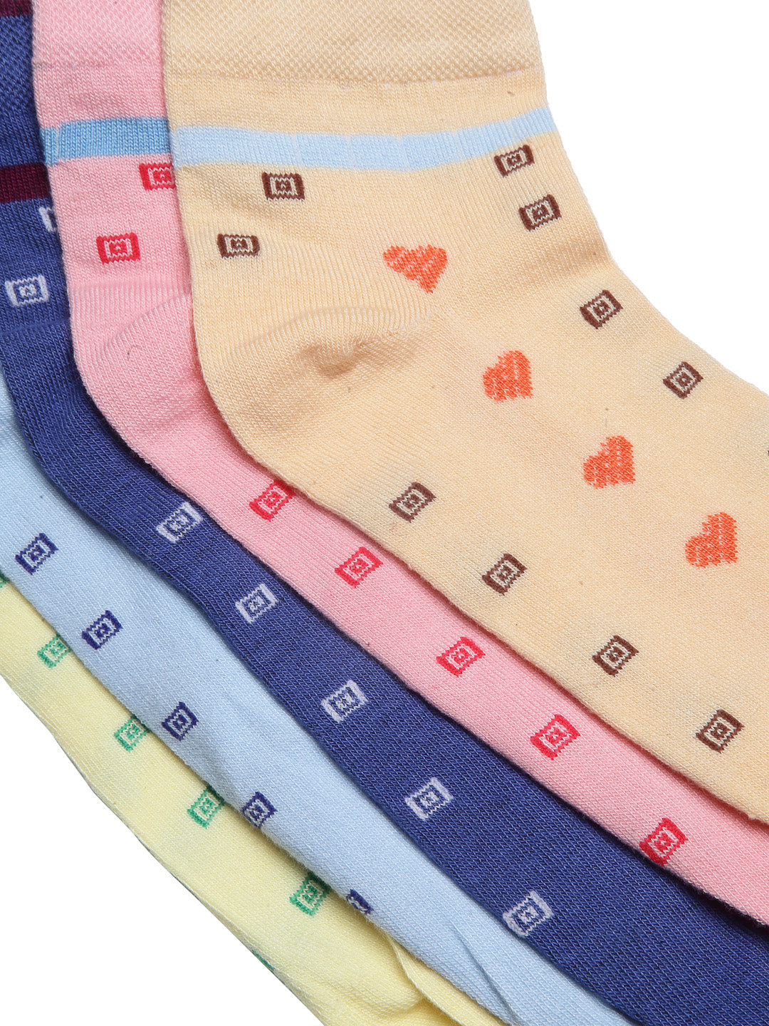 Texlon Women's Ankle Cotton Thumb socks (pack of 5 )(Multicolored , Free Size)