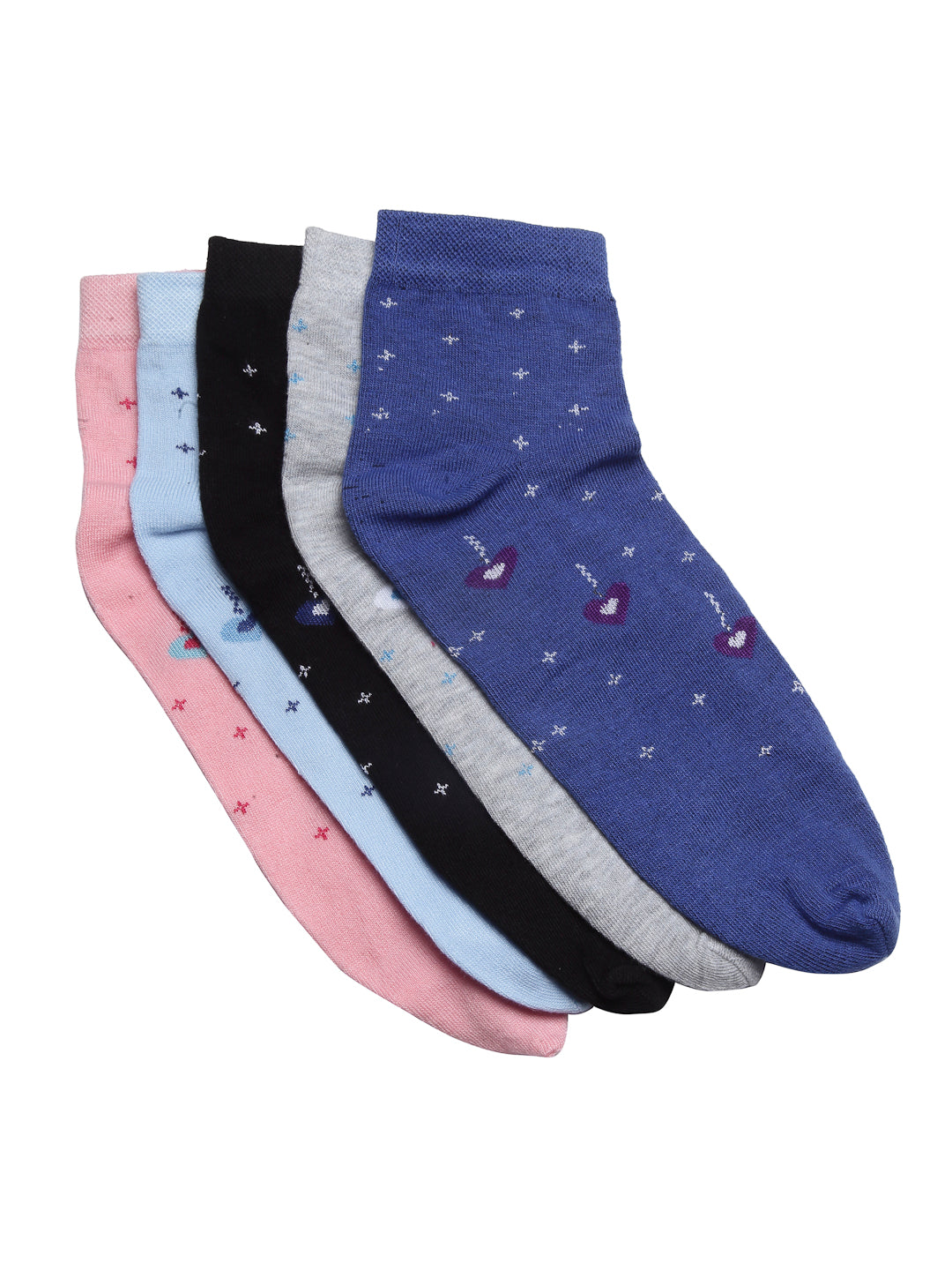 Texlon Women's Cotton Ankle Thumb socks (Pack of 5)(Multicolored, Free Size)