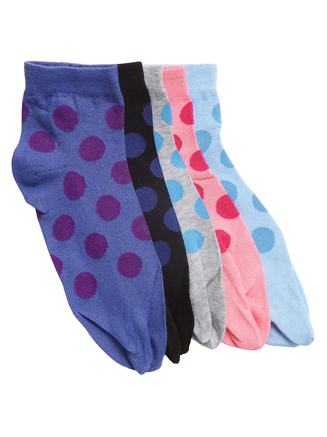 Texlon Women's Ankle Cotton Thumb socks (Pack of 5)(Multicolored, Free Size)