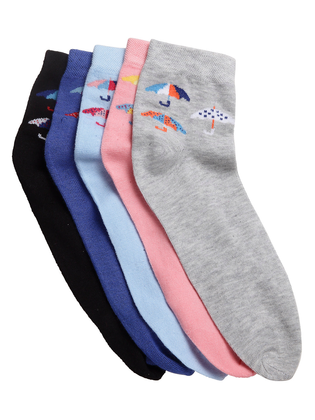 Texlon Women's Ankle Cotton Thumb socks (pack of 5 pairs)(Multicolored, Free Size)