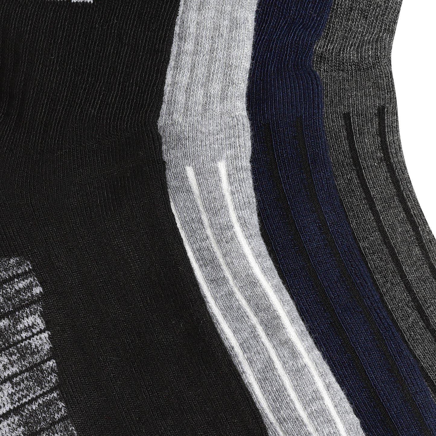 Texlon Men Calf Length Blended Spandex Thick Towel Terry Long Rib Elastic Compression Socks Pack of 4