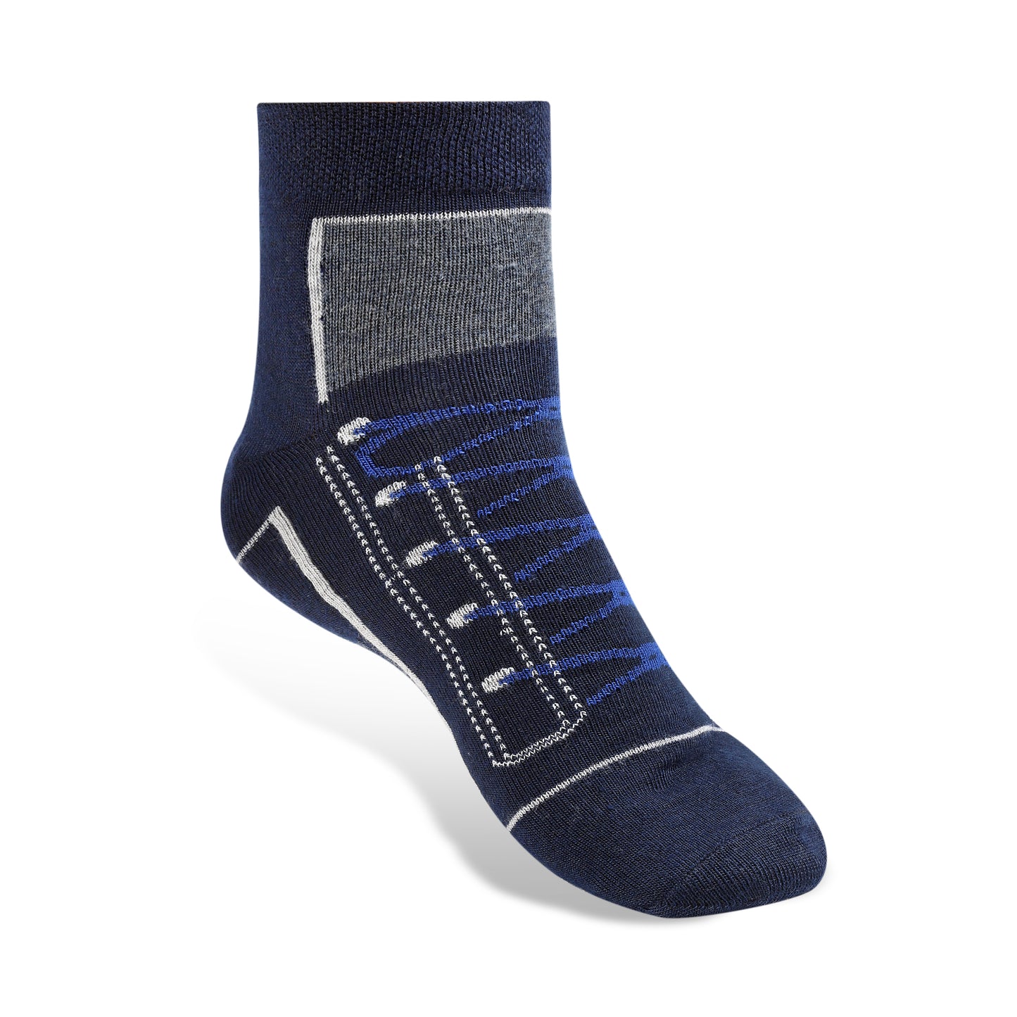 Texlon Men Ankle Length Shoe Print Spandex Casual Socks Pack of 5