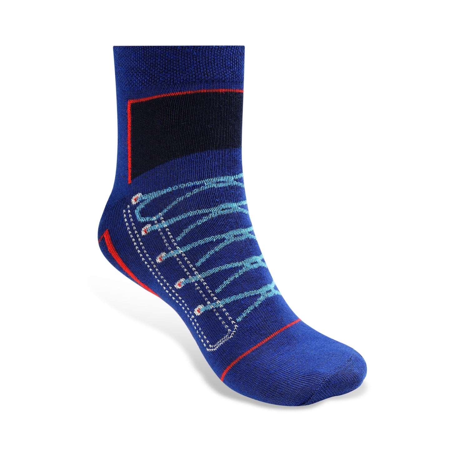 Texlon Men Ankle Length Shoe Print Spandex Casual Socks Pack of 5