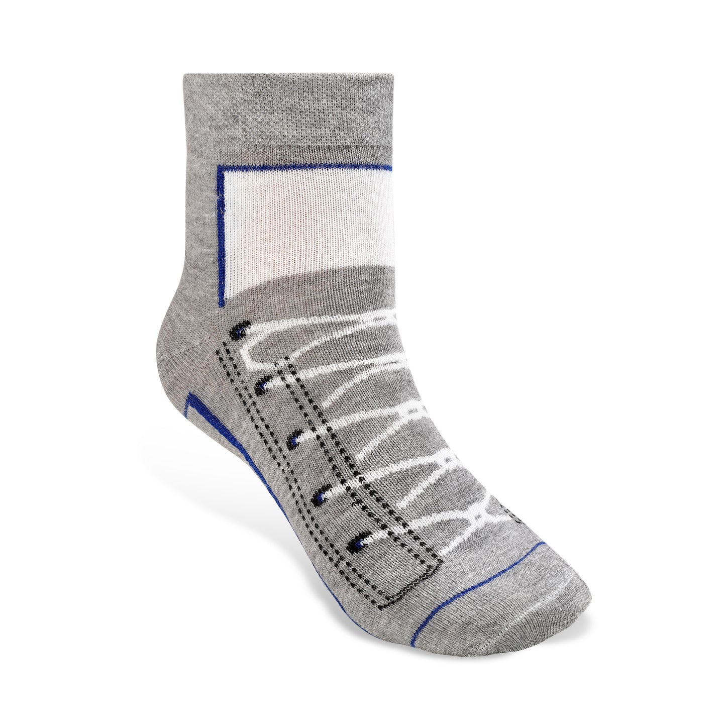 Texlon Men Ankle Length Shoe Print Spandex Casual Socks Pack of 5