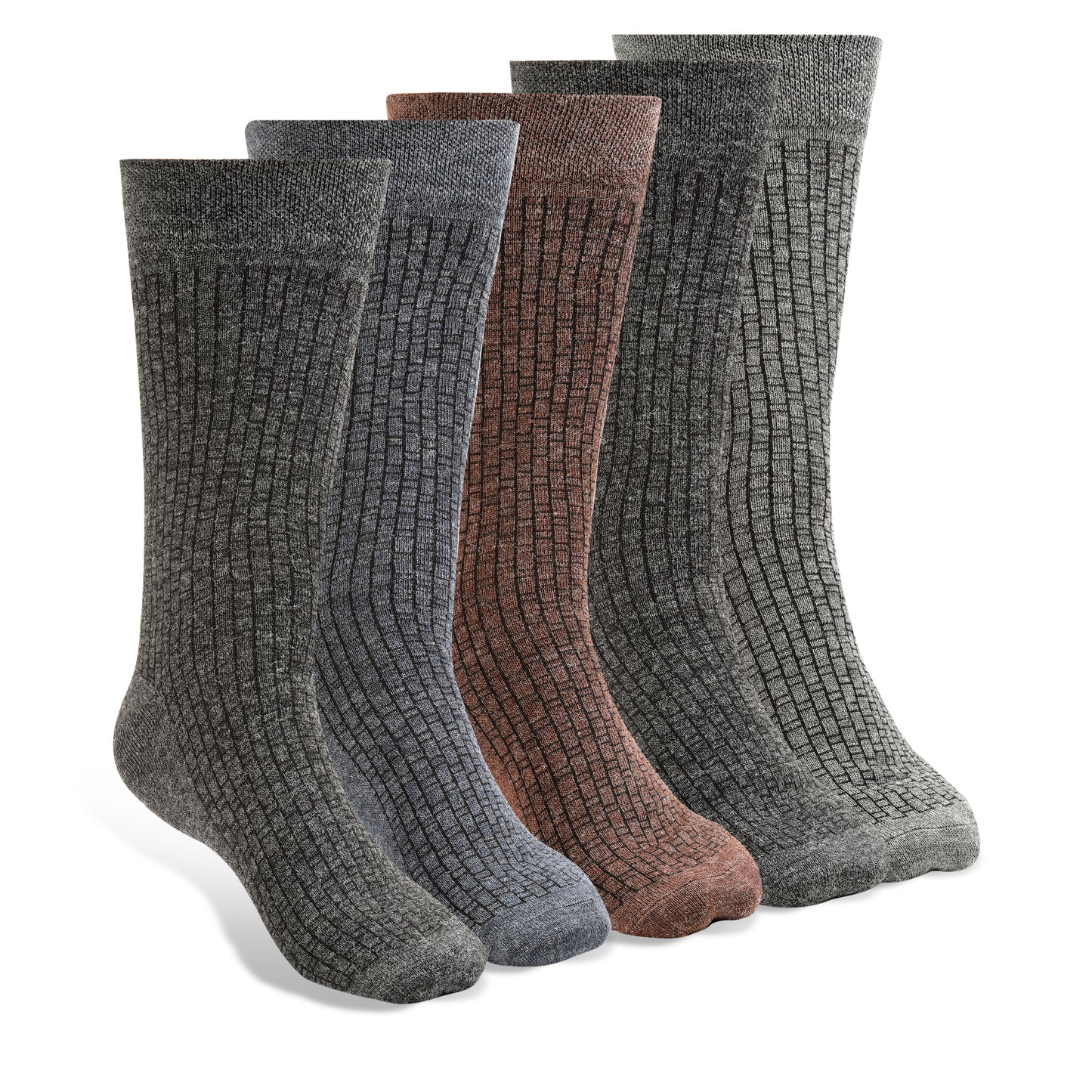 Texlon Men Calf Length Woolen Spandex Winter Wear Socks Pack of 5