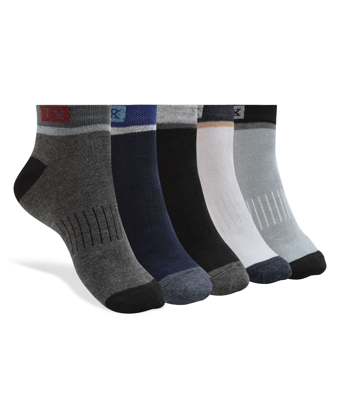 Texlon Men Ankle Length Cotton Blended Spandex Casual/Formal Socks Pack of 5