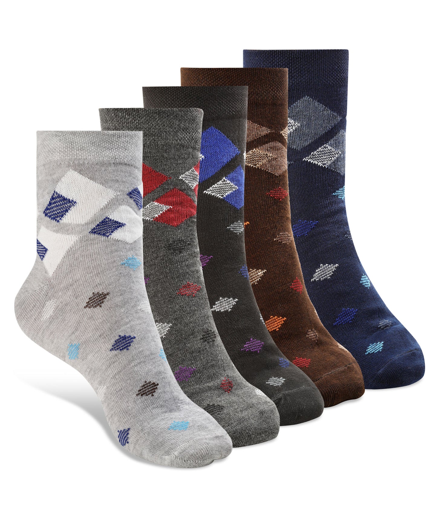 Texlon Men Ankle Length Cotton Blended Spandex Casual Socks Pack of 5