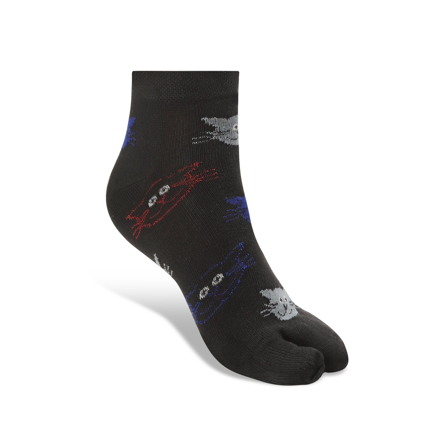 Texlon Women Ankle Length Thumb Cotton Blended Spandex Printed Socks Pack of 5