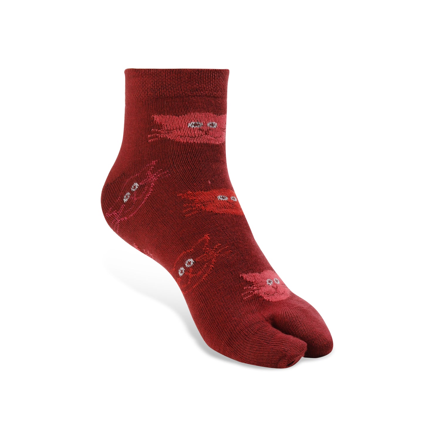 Texlon Women Ankle Length Thumb Cotton Blended Spandex Printed Socks Pack of 5