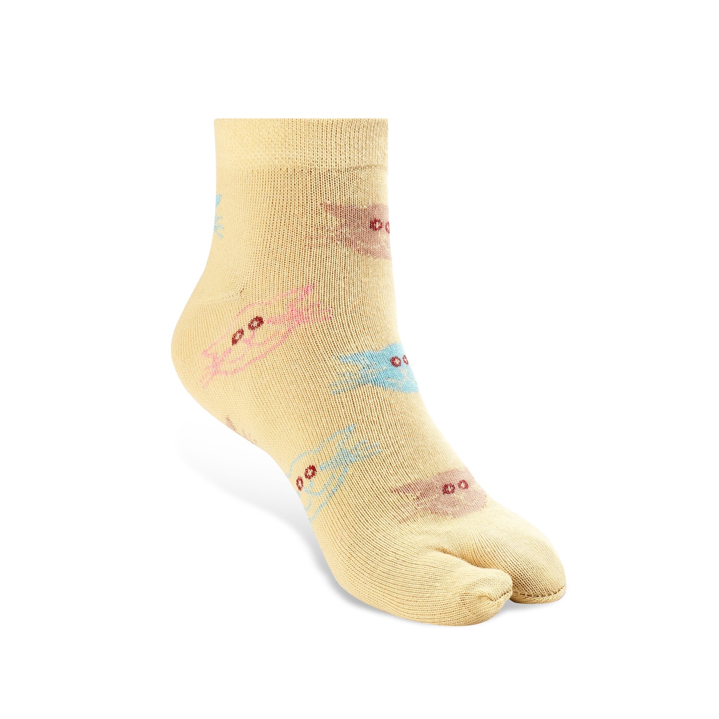Texlon Women Ankle Length Thumb Cotton Blended Spandex Printed Socks Pack of 5