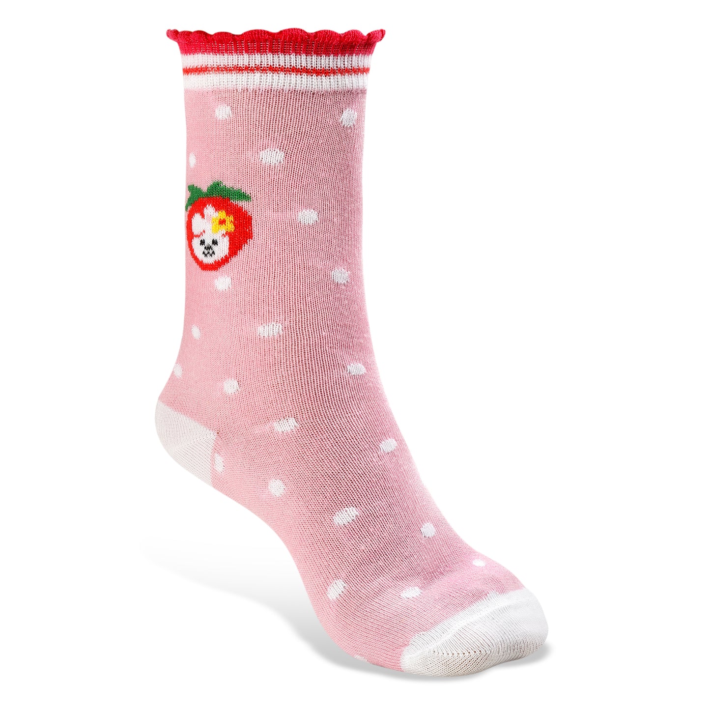 Texlon Kids Girls Calf Length Cotton Blended Spandex Top-Lace-Elastic Socks Pack of 5