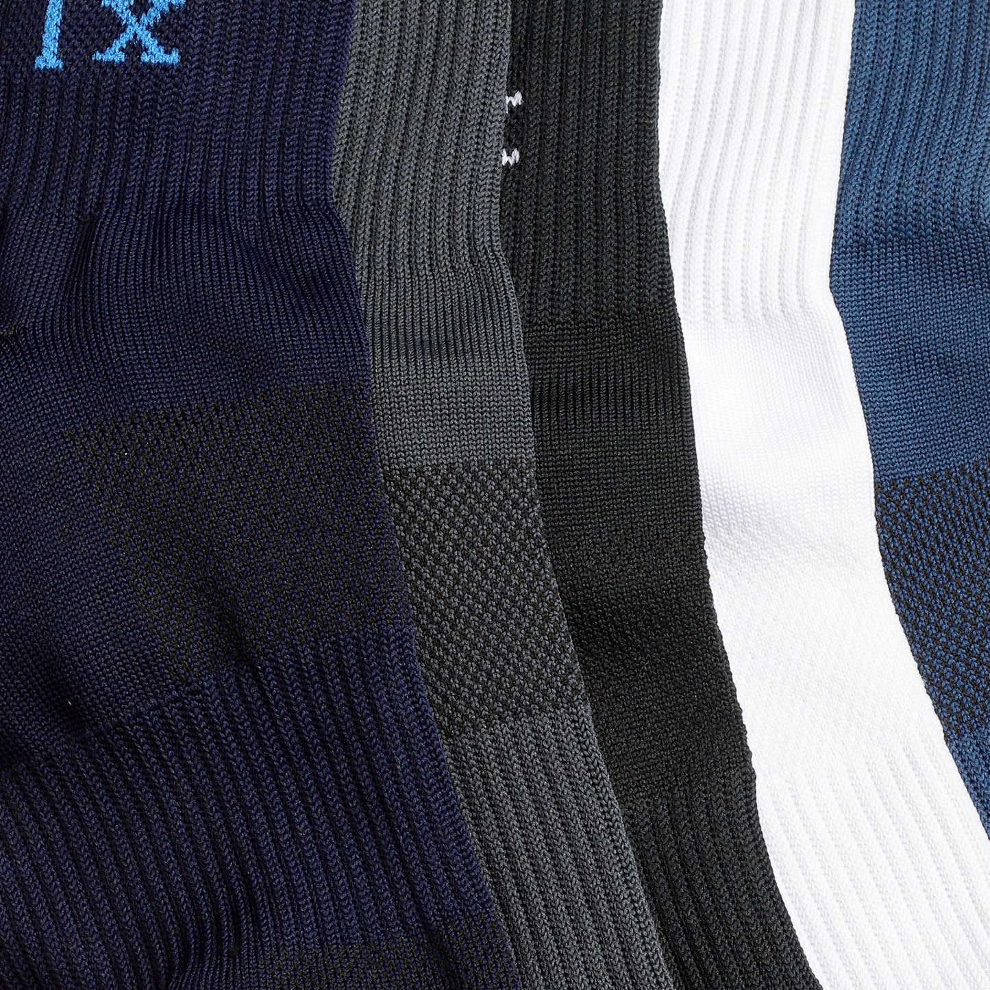 Texlon Men Ankle Length Polyamide Spandex Top Net Airy Long Rib Center Elastic Sports Socks Pack of 5