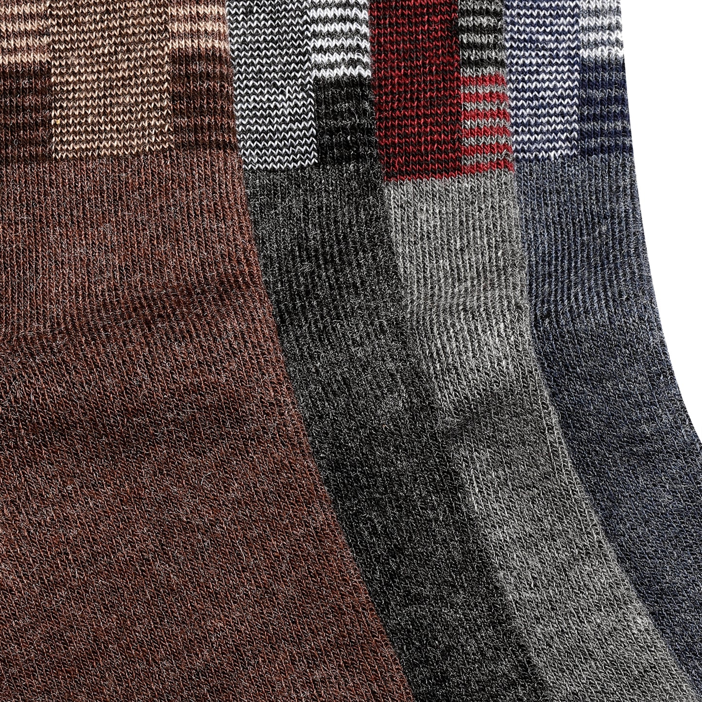 Texlon Men Calf Length Woolen Terry Thick Towel Socks Pack of 4