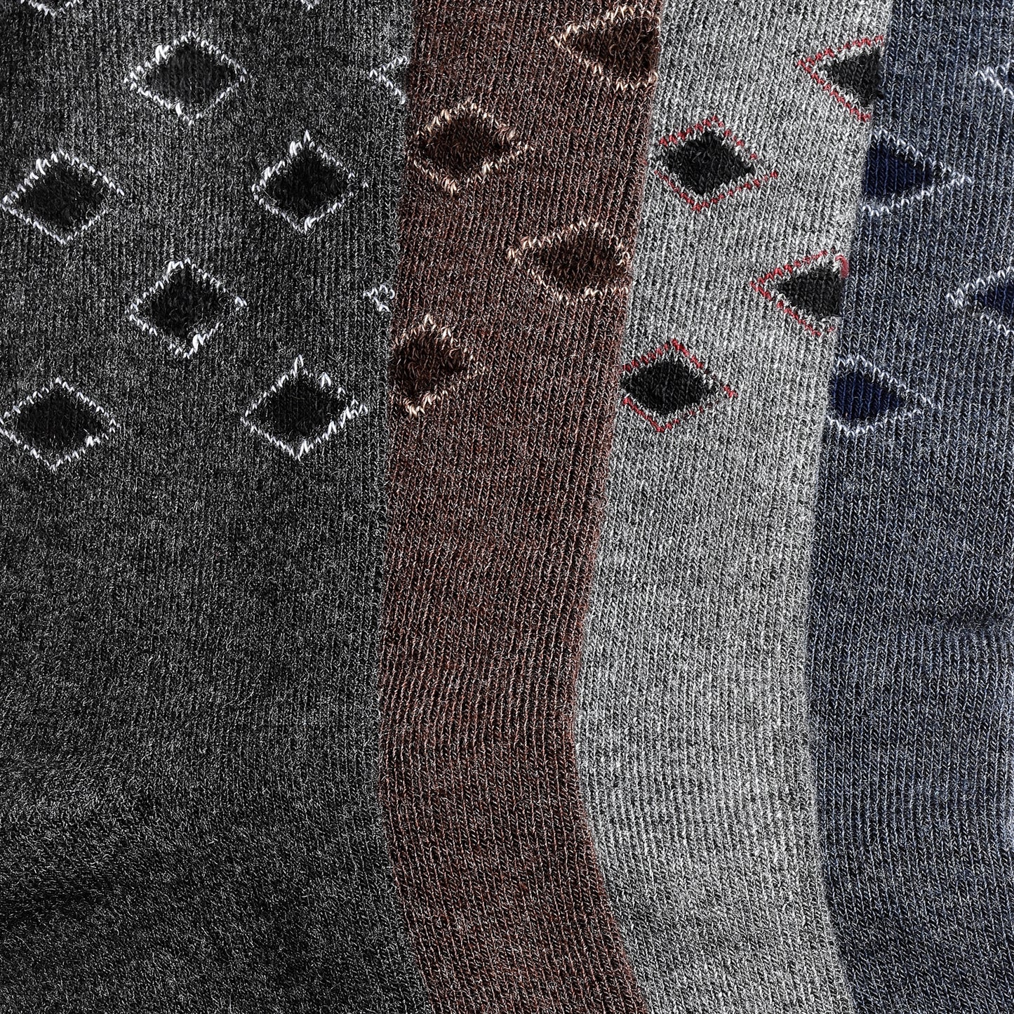 Texlon Men Calf Length Woolen Terry Thick Towel Socks Pack of 4