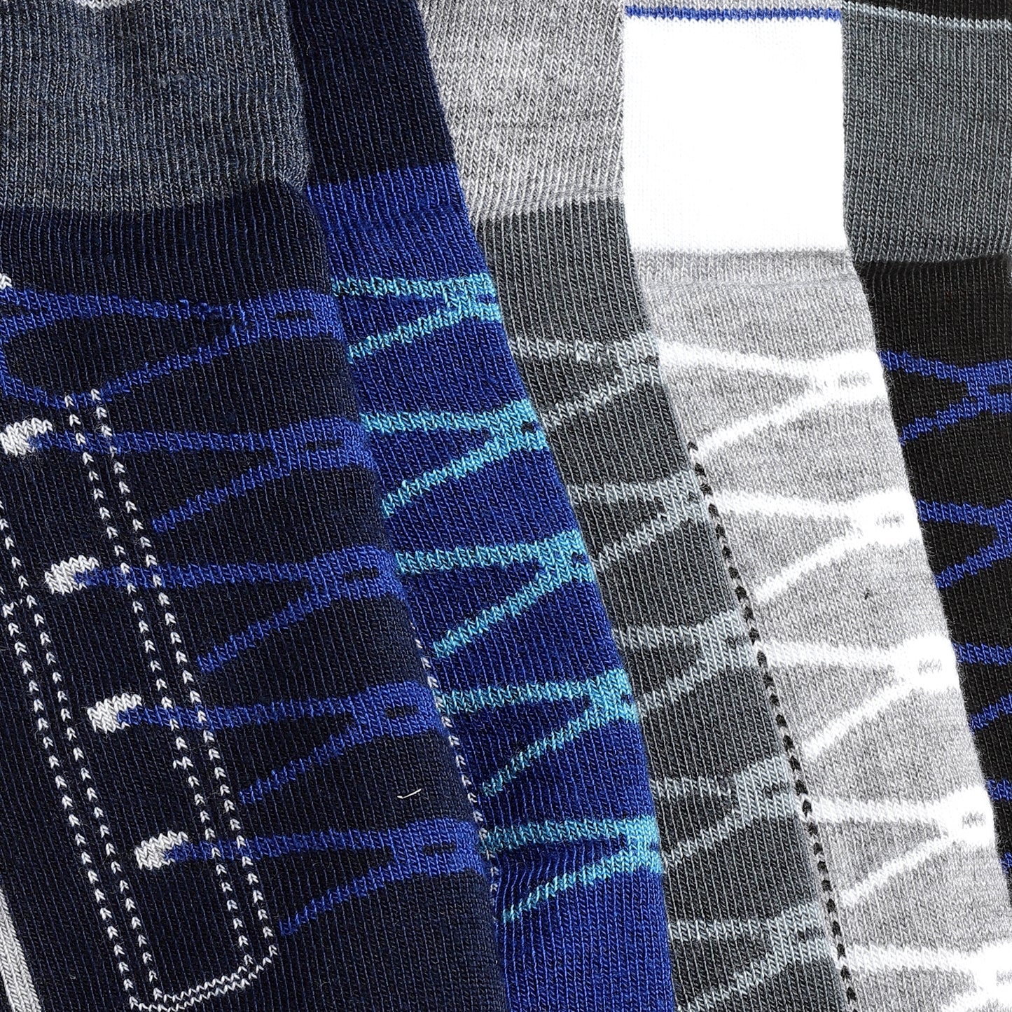 Texlon Men Ankle Length Shoe Print Spandex Casual Socks Pack of 5