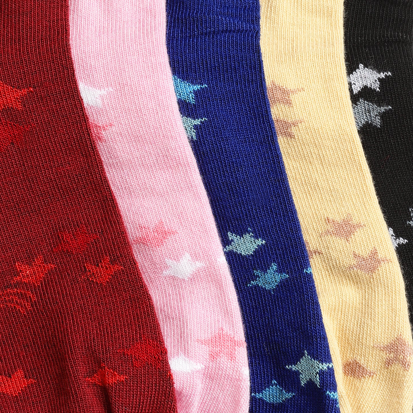 Texlon Women Ankle Length Thumb Cotton Blended Spandex Printed Socks Pack of 5