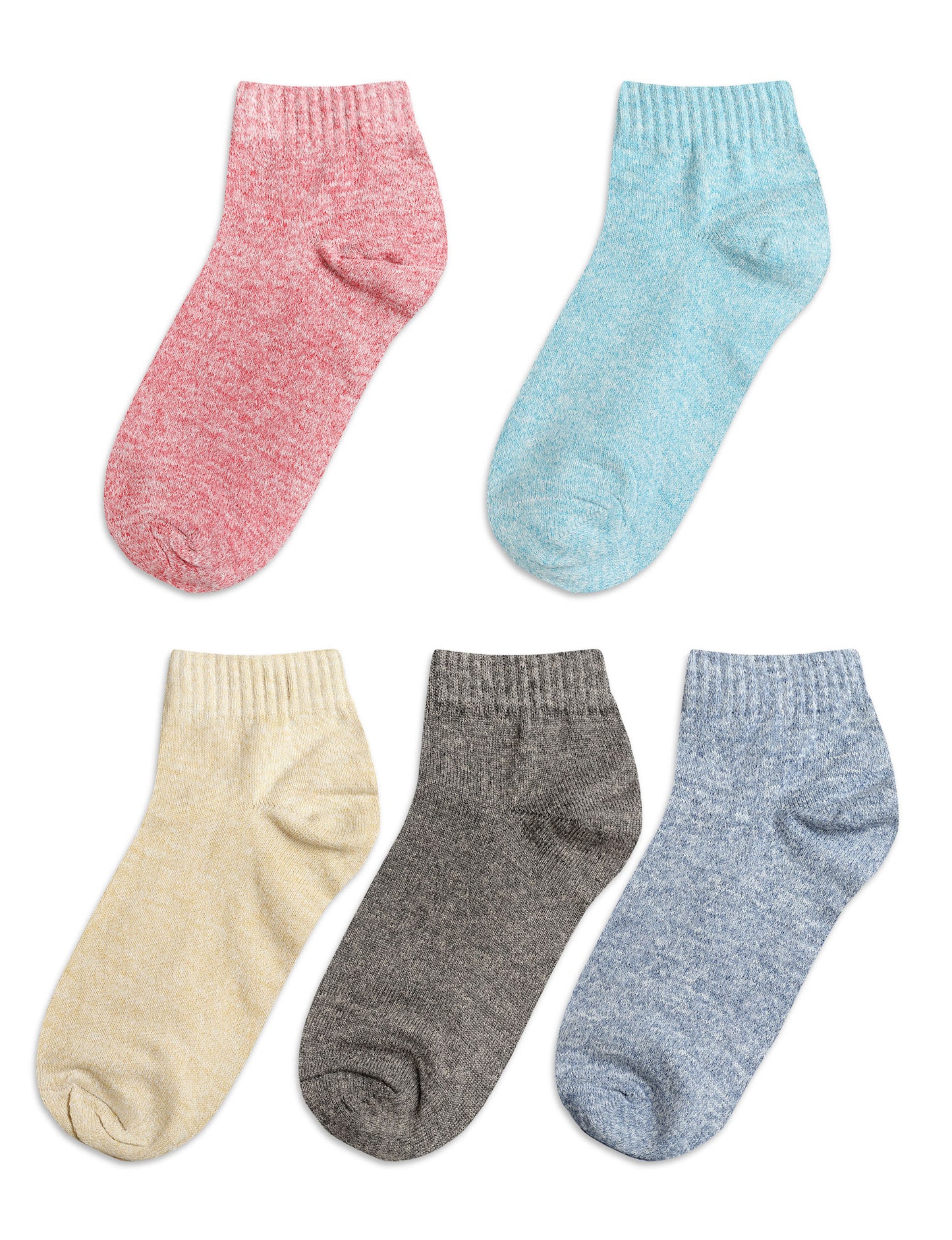 Texlon Ankle Length Blended Spandex Multicolor Socks For Kids Boys/Girls Pack of 5