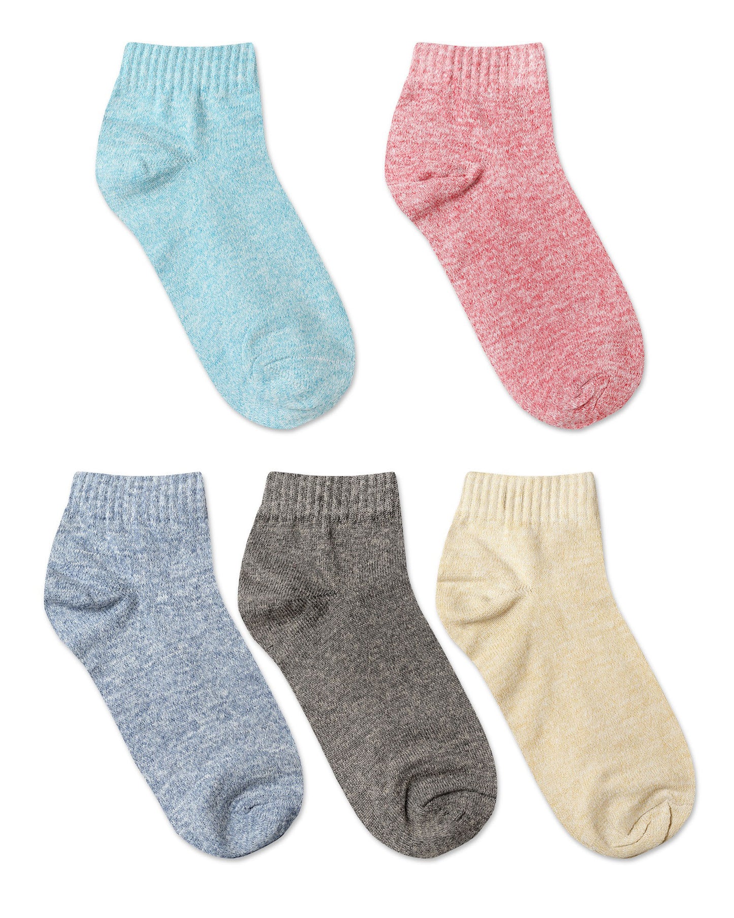 Texlon Ankle Length Spandex Cotton Terry Multicolor Socks For Kids Boys/Girls Pack of 5
