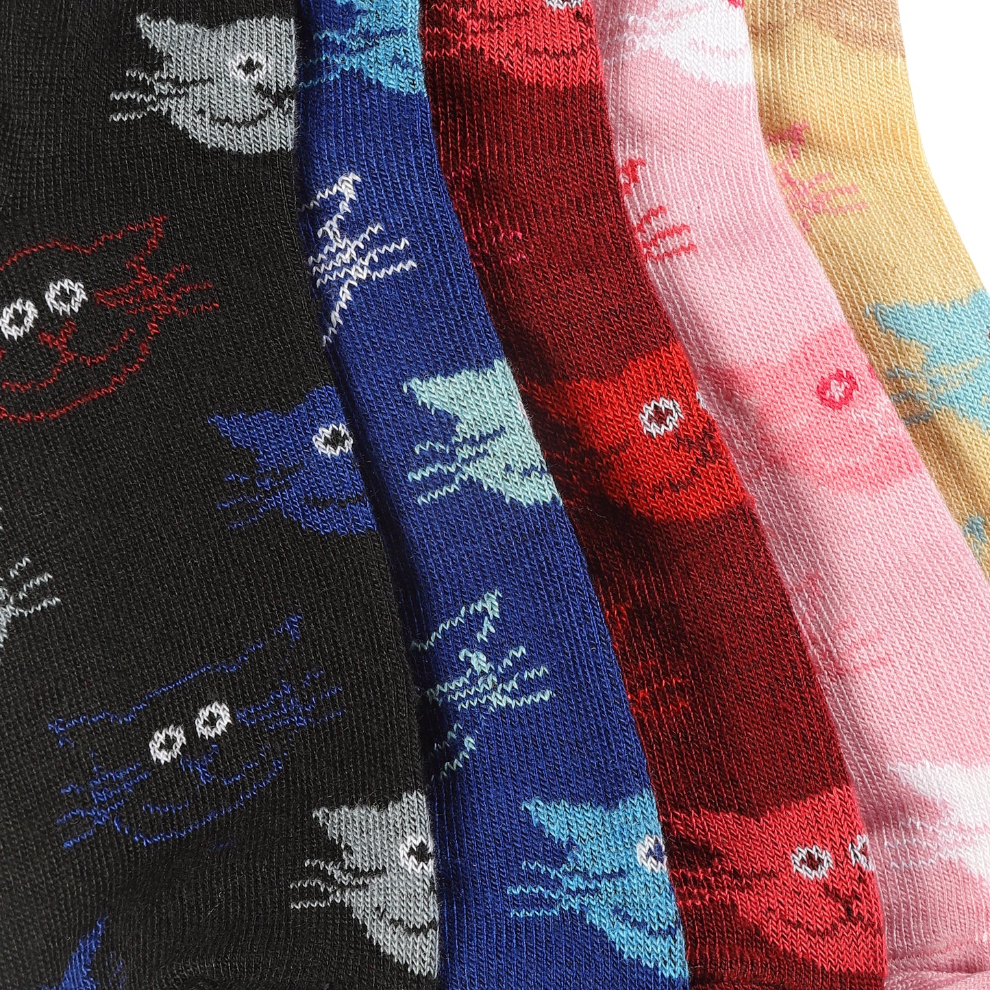 Texlon Ankle Length Blended Spandex Multicolor Socks For Kids Boys/Girls Pack of 5