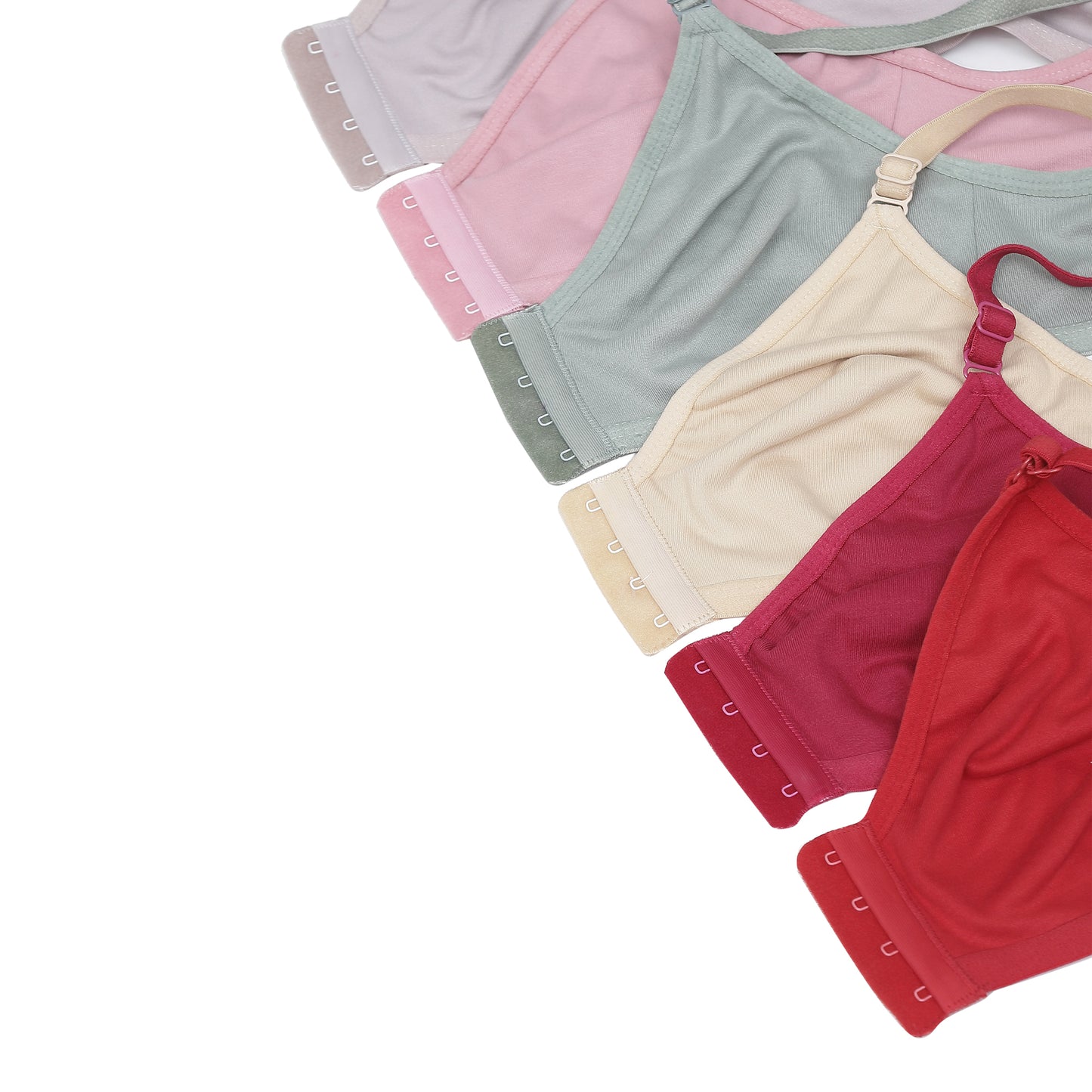 Pack Of 6 Full Coverage Non Padded Everyday Front Open Bra With All Day Comfort