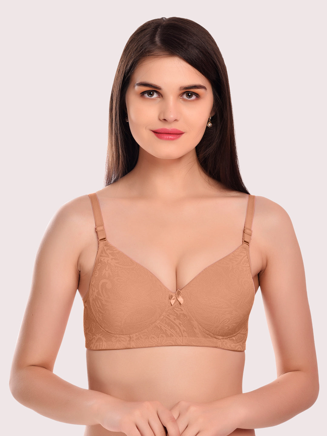 Pack Of 3 Lace Non-Wired Heavily Padded All Day Comfort Seamless T-Shirt Bra