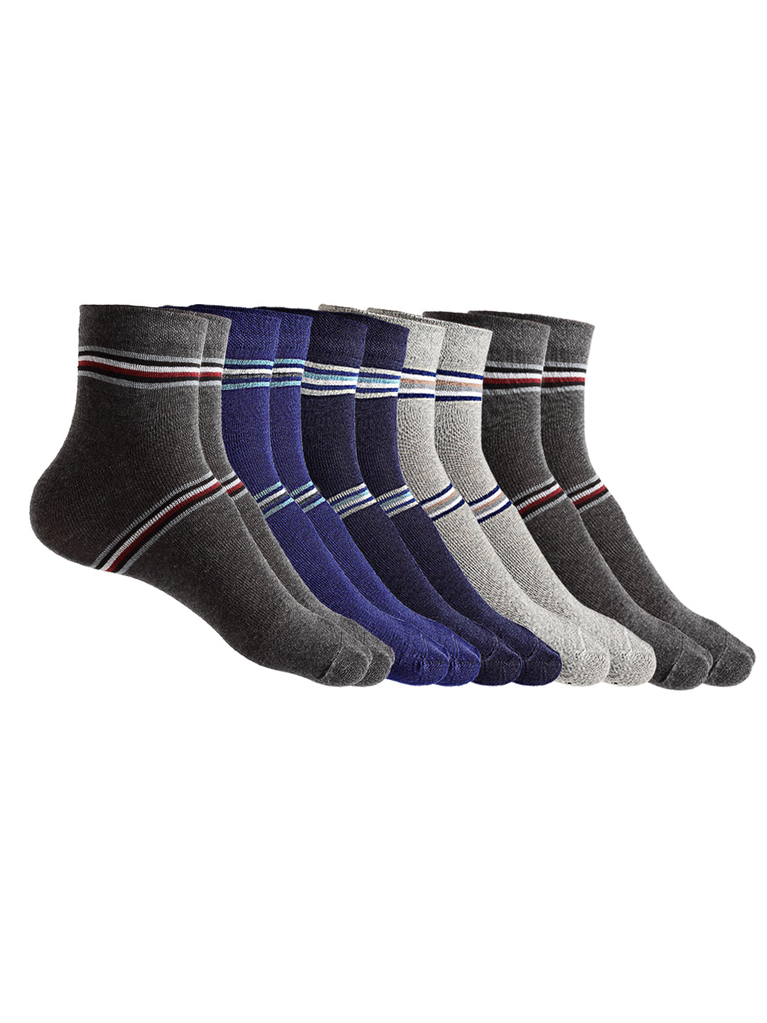 Texlon Men's Ankle Length Cotton Multicolor Socks (Pack of 5 Pairs)