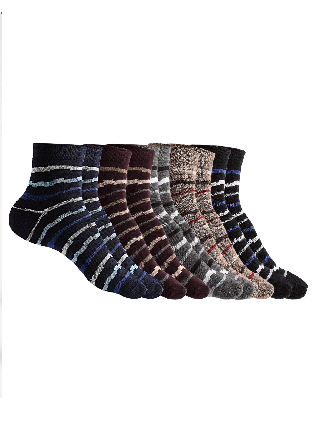Texlon Men's Ankle Length Cotton Multicolored Socks (Pack of 5 )