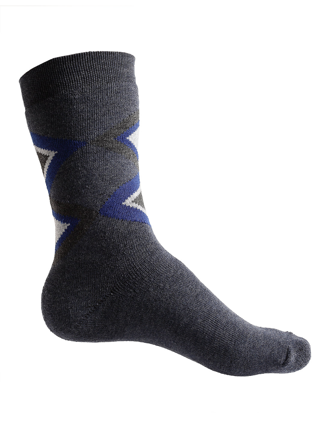 Texlon Men's Woolen Calf Length Towel Thick Warm Socks (Multicolour, Free Size) - Set of 3 Pairs