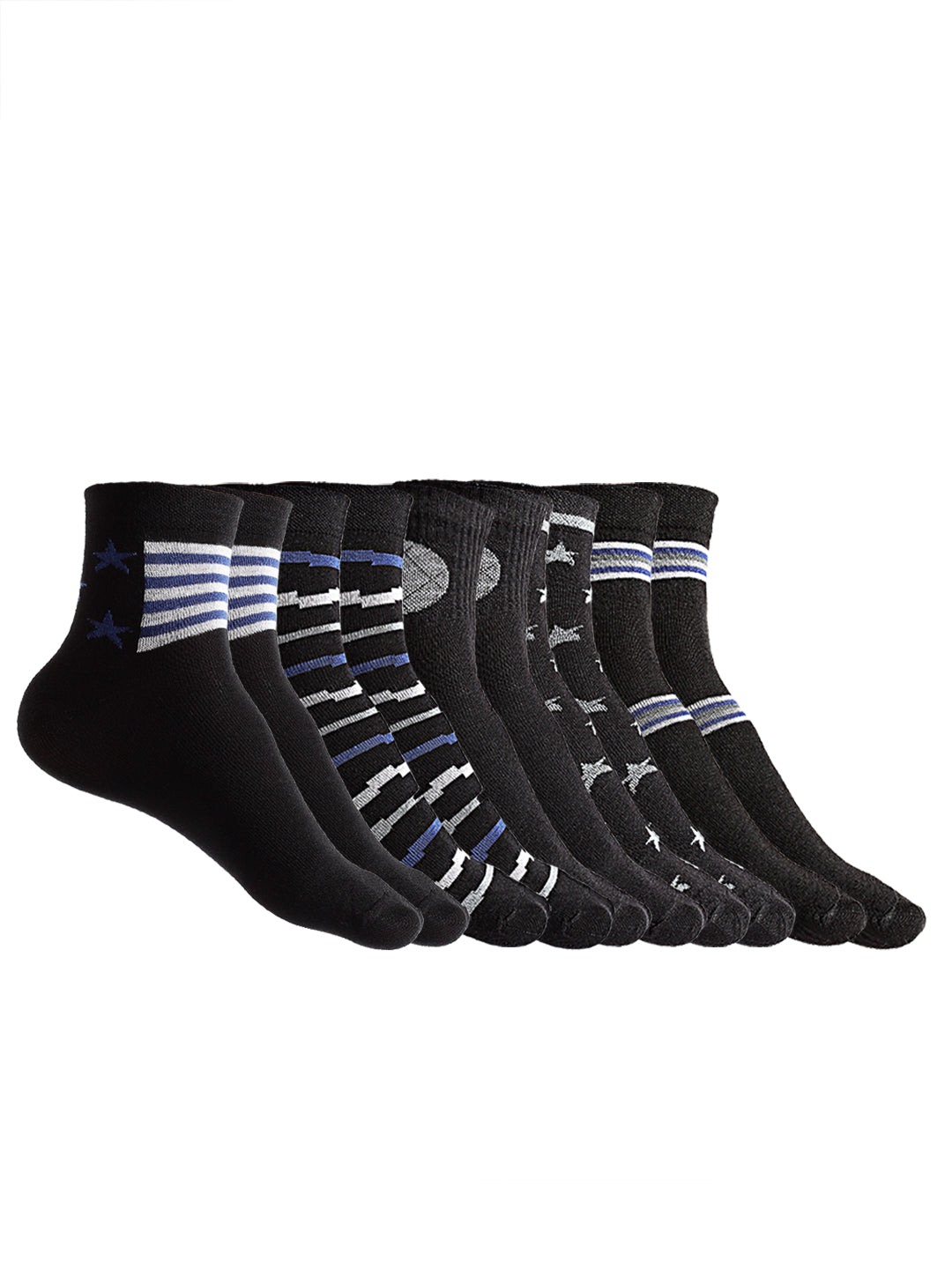 Texlon Men's Ankle Length Cotton Multicolored Socks (Pack of 5 Pairs)