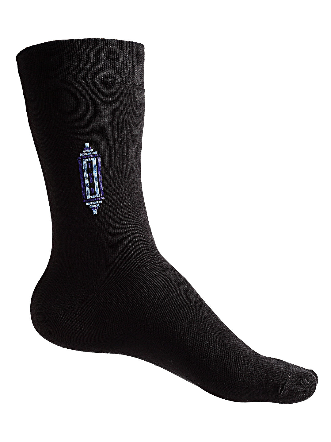 Texlon Men's Calf Length Cotton Spandex Socks (Black, Free Size) - Pack of 5 Pairs