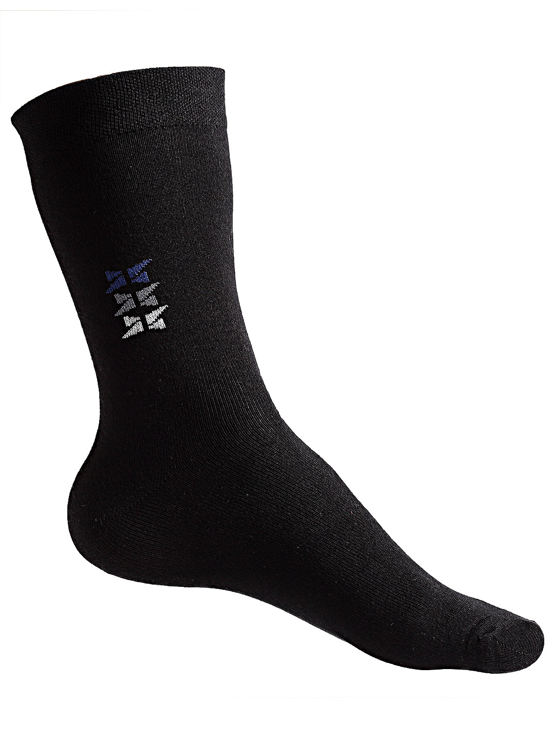 Texlon Men's Calf Length Cotton Spandex Socks (Black, Free Size) - Pack of 5 Pairs